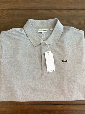 Lacoste Light Gray Tee with Green Crocodile Logo Size 3XL New With Tags